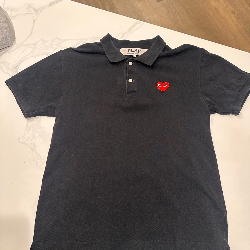 Comme des Garcons PLAY Polo with Red Heart Logo